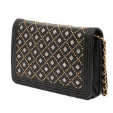 Studded Grained Calfskin Boy Wallet On Chain